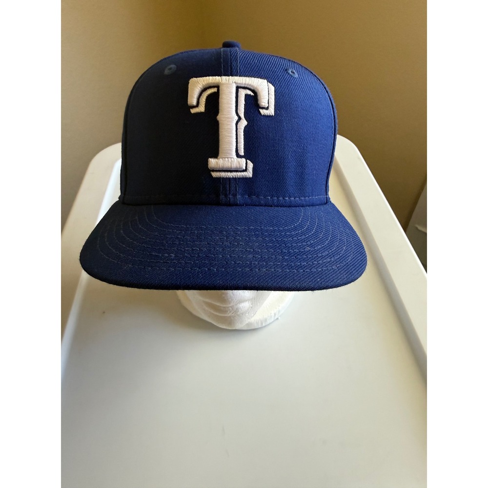 New Era 59FIFTY Texas Rangers Fitted Hat 7 1/8 Royal Blue Wool MLB Baseball Cap